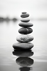 Fototapeta na wymiar balancing stones over white - vertical picture