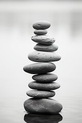  balancing stones over white - vertical picture