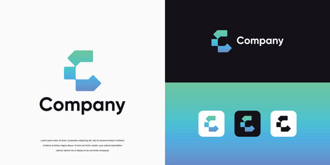 Simple initial C monogram logo vector