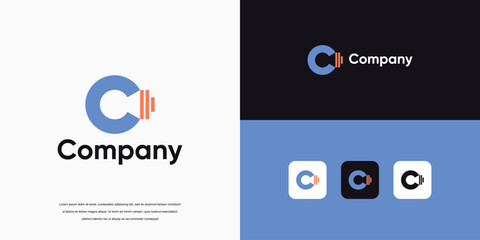 Simple initial C monogram logo vector