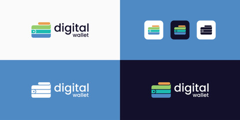 wallet logo design template. online payment logo
