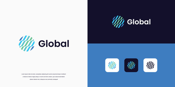 Vector Global Tech Logo Design Template