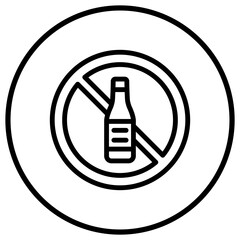 No Alcohol Vector Icon Design Illustration