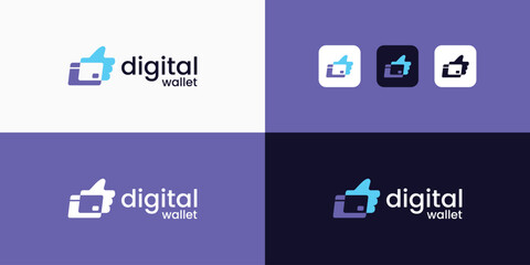 Digital wallet logo design template. online payment logo