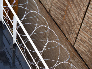 razor wire on board a ship