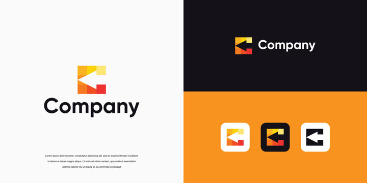 Simple initial C monogram logo vector