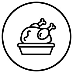 Roast Chicken Vector Icon Design Illustration