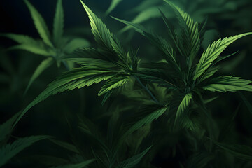 close up of marijuana leaf. 