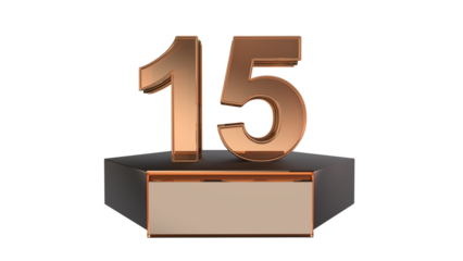 Gold 3d number 15 on podium 