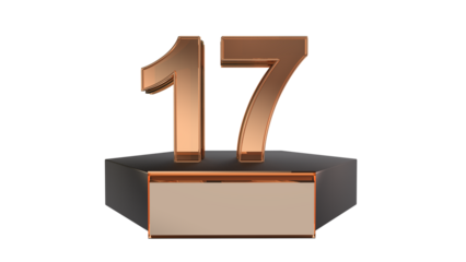 Gold 3d number 17 on podium 