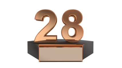 Gold 3d number 28 on podium 