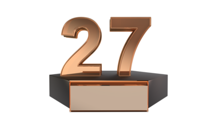 Gold 3d number 27 on podium 