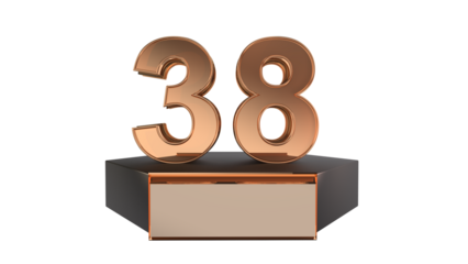 Gold 3d number 38 on podium 