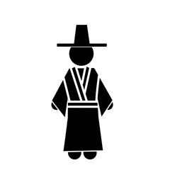 Korean culture vector illustration, Korean traditional clothing
