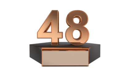 Gold 3d number 48 on podium 