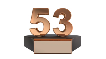 Gold 3d number 53 on podium 