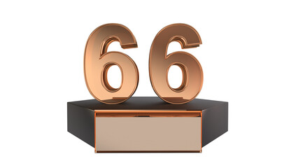 Gold 3d number 66 on podium 