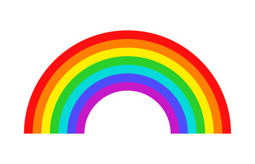 Flat wide rainbow isolated PNG