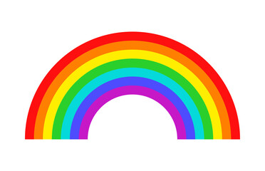 Flat wide rainbow isolated PNG
