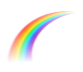 Blurred rainbow with transparent effect, perspective, isolated PNG