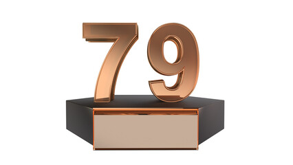 Gold 3d number 79 on podium 