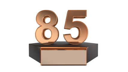 Gold 3d number 85 on podium 