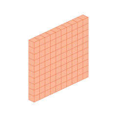 Flats represent hundreds. Learning about base ten blocks. Flats longs squares in mathematics. Scientific resources for teachers and students. Vector illustration.