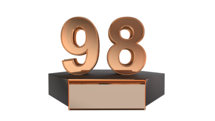 Gold 3d number 98 on podium 