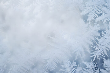 Snow, snowflake, winter-themed blue and white background, banner design, AI generative