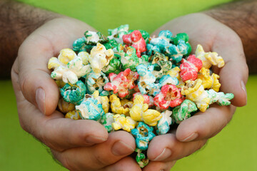 Colored popcorn.