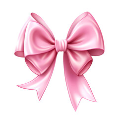Birthday bow ribbon on transparent background, white background, isolated, icon material, vector illustration