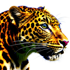 Obraz premium a close - up of a tiger watching animals =AI generated illustration