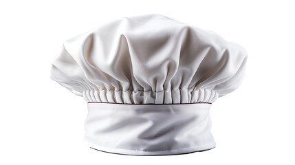 A White Chef's Hat isolated on a transparent  Background
