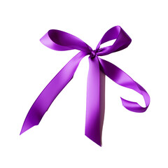 Purple ribbon on transparent background, white background, isolated, icon material, vector illustration