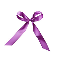 Purple ribbon on transparent background, white background, isolated, icon material, vector illustration