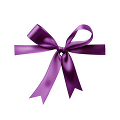 Purple ribbon on transparent background, white background, isolated, icon material, vector illustration