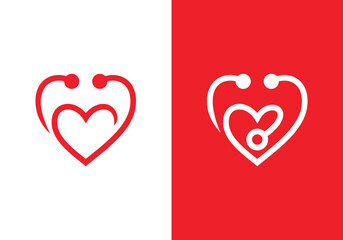 stethoscope logo healthcare and medical design vector illustration