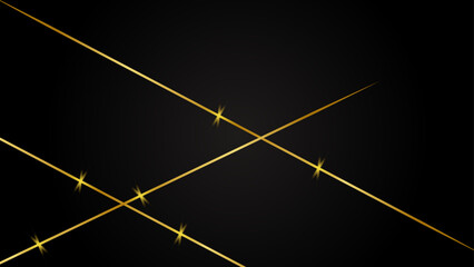 Luxury abstract background with golden lines on dark, modern black backdrop concept 3d style. Illustration from vector
