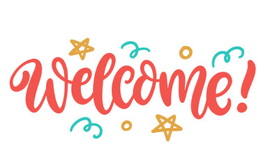 Welcome inscription hand written lettering banner