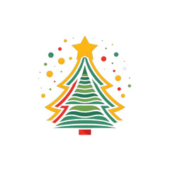 abstract christmas card with tree