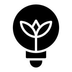 eco light bulb glyph