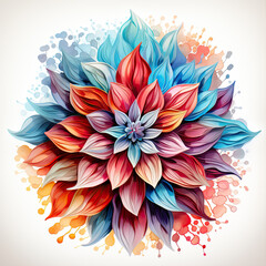 watercolor Mandala clipart, Generative Ai