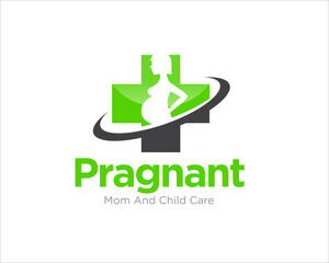 cross pregnant medical logo for medical and health service