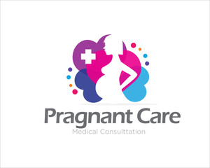 love pregnant care logo designs for medical clinic service