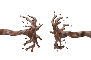 realistic chocolate flow splash 3d rendering