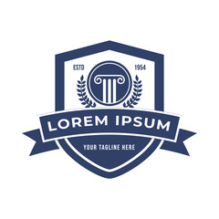 Law logo designs. University and academy vector logo, icon for high school education graduates. Vector Logo Template