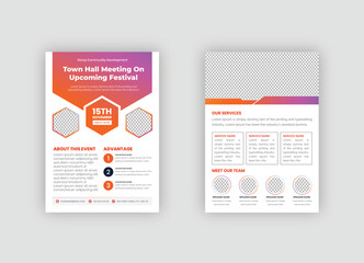 Set of Town hall meeting flyer templates, city hall template bundle, vector illustration eps 10