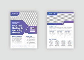 Set of Town hall meeting flyer templates, city hall template bundle, vector illustration eps 10