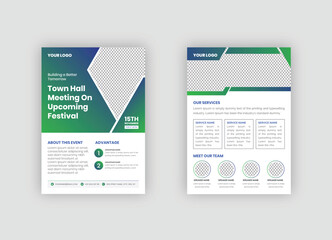 Obraz premium Set of Town hall meeting flyer templates, city hall template bundle, vector illustration eps 10