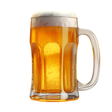 Beer mug on transparent background, white background, isolated, icon material, vector illustration